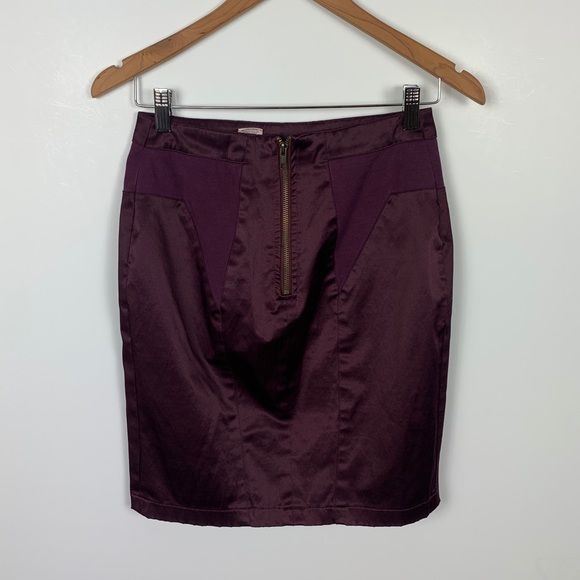 SILENCE + NOISE plum pencil skirt size 2 - Picture 3 of 8